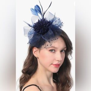 Derbys, Wedding or Worship Fascinator in Navy Blue